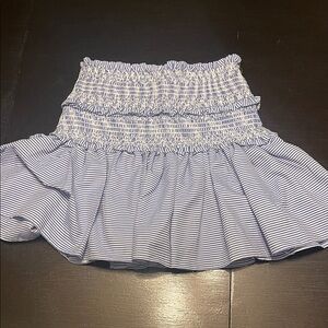 Elegant Blue Striped Mini Skirt